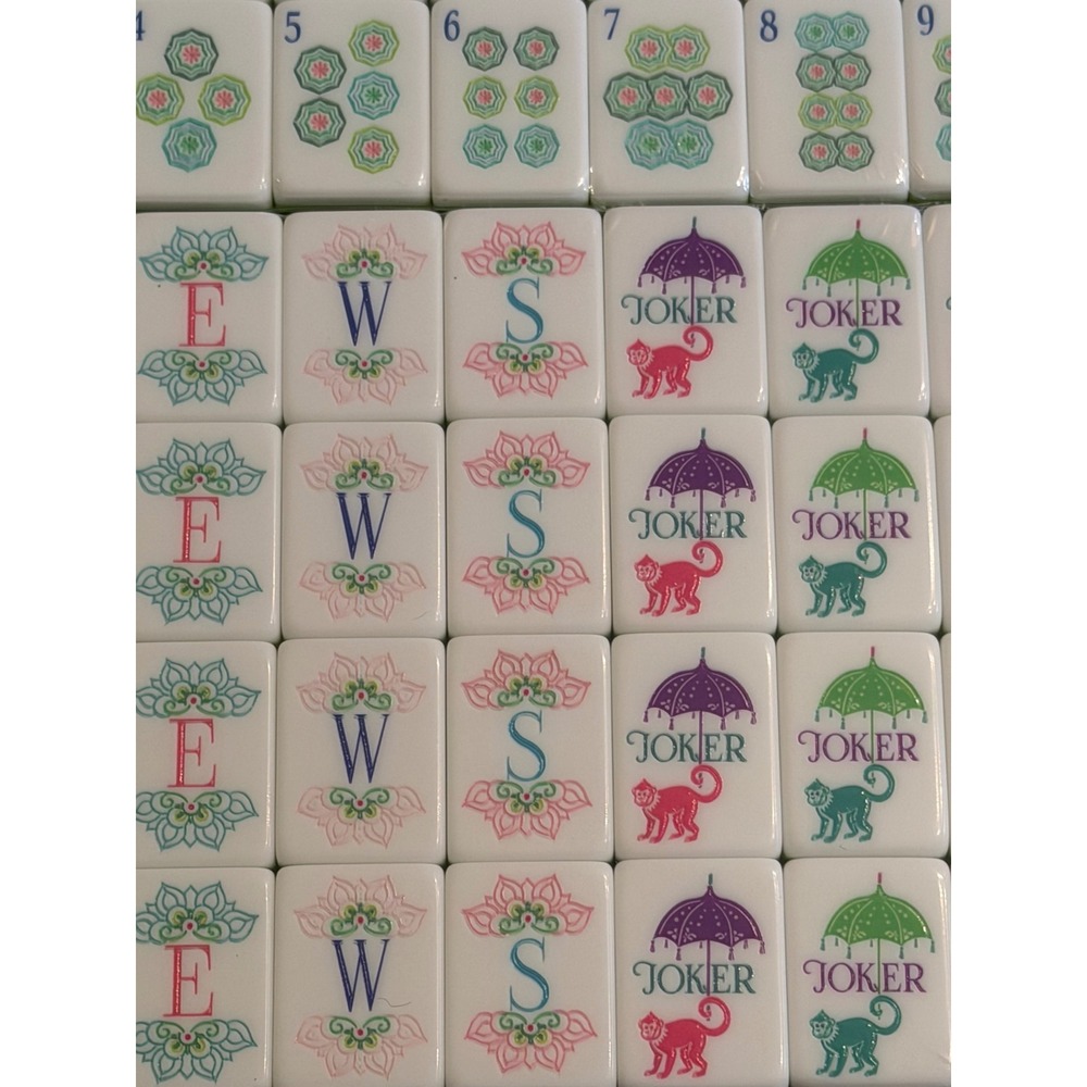 America mahjong Botanical Tropical Tile Set palm Bamboo Monkey Joker - Picture 4 of 13
